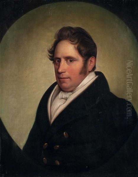 Portrait Von John Von Essen (gest. 1854 In Moskau) Oil Painting by Friedrich Wilhelm von Schadow