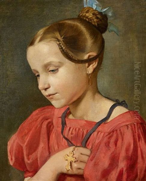 Portrat Eines Madchens Oil Painting by Friedrich Wilhelm von Schadow