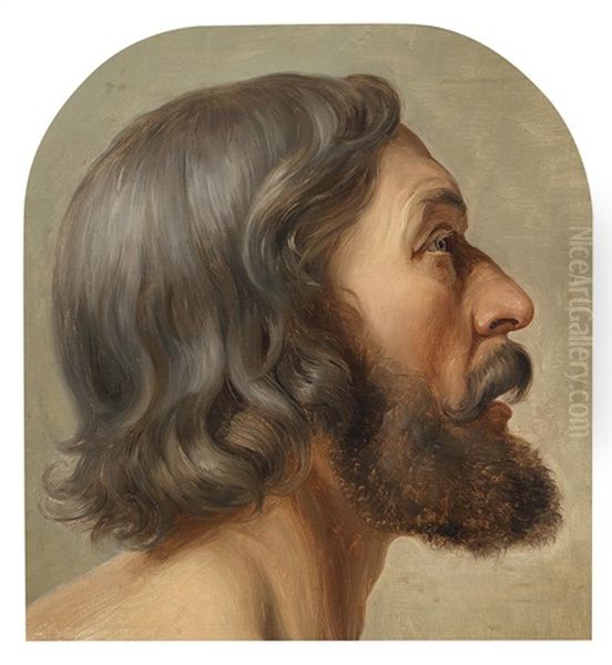 Christuskopf Oil Painting by Friedrich Wilhelm von Schadow