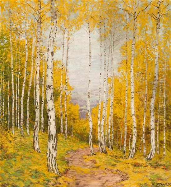 Autumn In A Birch Grove by Karl Schadt