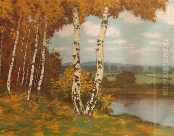 Birches By The Stream by Karl Schadt