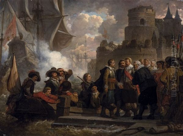 The Arrival Of The Admiral (1860) by Hendrik Frans (Henri) Schaefels