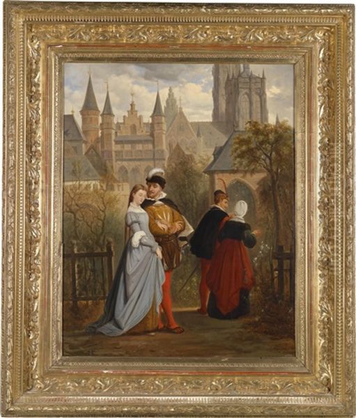 Szene Aus Goethes Faust Oil Painting by Hendrik Frans (Henri) Schaefels