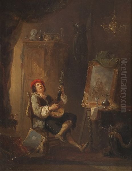 Der Aufmunterer Oil Painting by Hendrik Frans (Henri) Schaefels