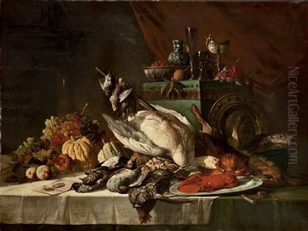 Nature Morte Au Canard Blanc Oil Painting by Lucas Victor Schaefels