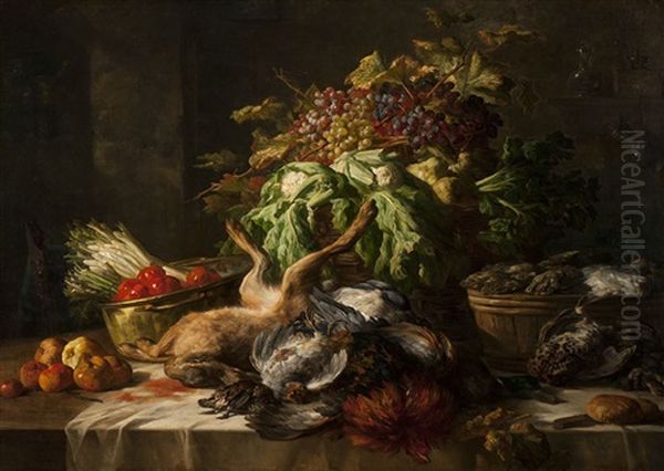 Hunting Still Life Oil Painting by Lucas Victor Schaefels