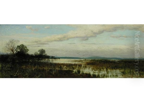 Ansicht Vom Chiemsee Oil Painting by August Schaefer von Wienwald