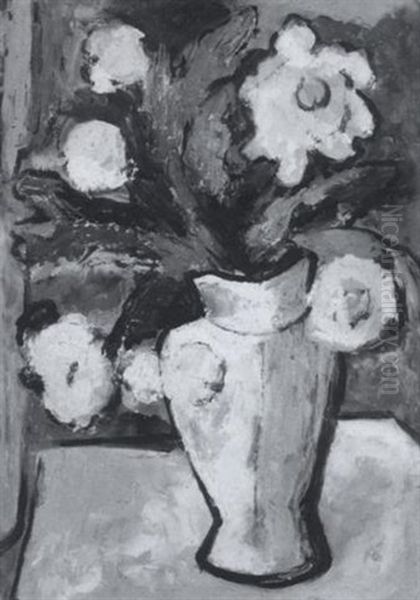 Blumenstilleben Oil Painting by Fritz Schaefler