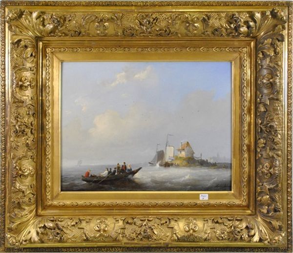 Marine Oil Painting by Henri Adolphe Schaep