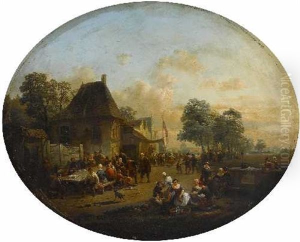 Jahrmarktszene Oil Painting by Henri Adolphe Schaep