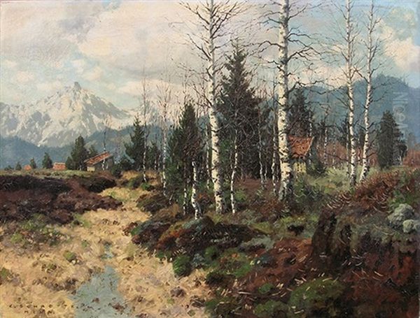 Paysage Montagneux Oil Painting by Carl M. Schaette