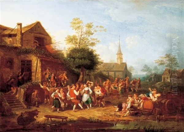 Mulatozok (merry-makers) Oil Painting by Johann Baptist Schaetzel