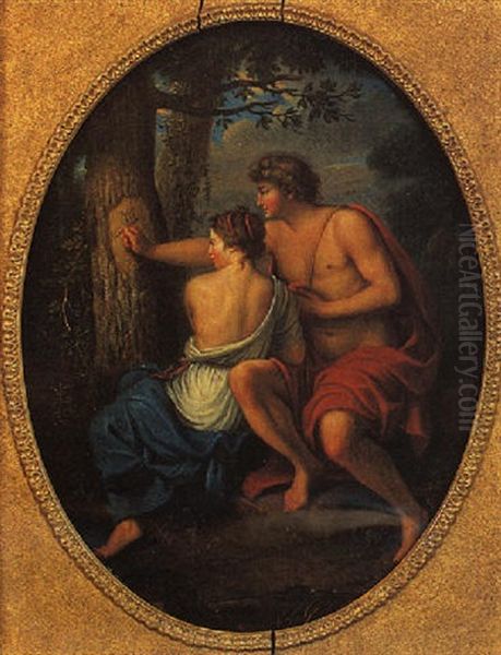 Angelique Et Medor Oil Painting by Johann Baptist Schaetzel