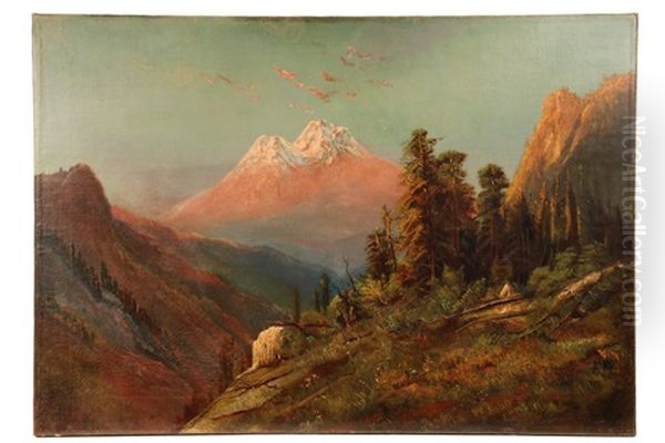 Evening On Mt. Shasta, California Oil Painting by Frederick Ferdinand Schafer