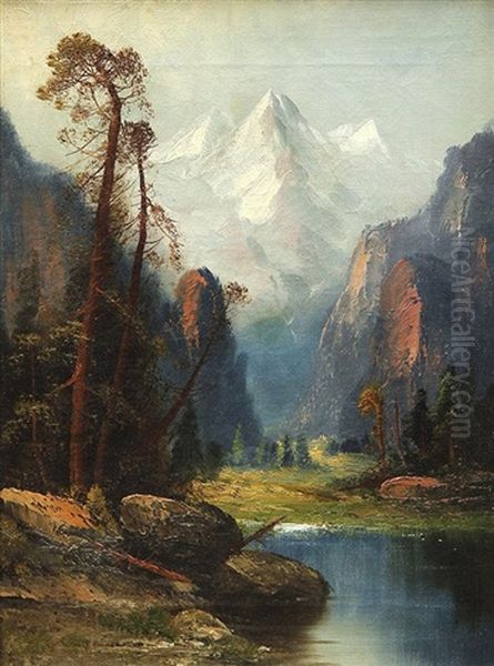 Study - Yosemite Valley Oil Painting by Frederick Ferdinand Schafer