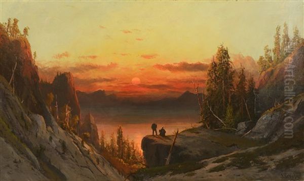 Last Light Of The Day Oil Painting by Frederick Ferdinand Schafer