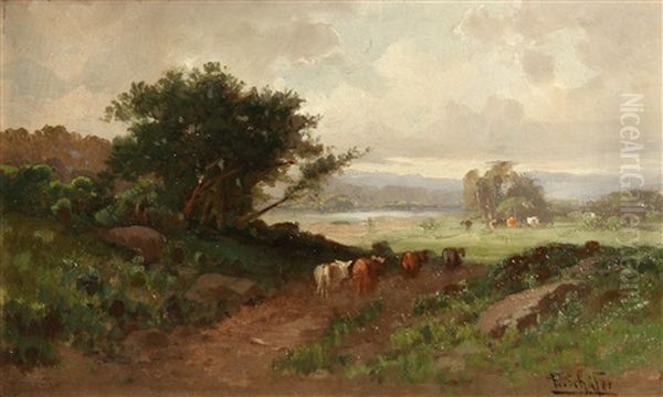 View Of Sacramento Valley, California Oil Painting by Frederick Ferdinand Schafer