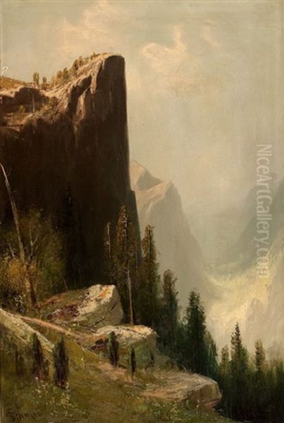 Lookout Rock, Yosemite Valley Oil Painting by Frederick Ferdinand Schafer