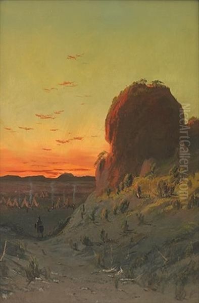 Indian Head In The Lava Beds Oil Painting by Frederick Ferdinand Schafer