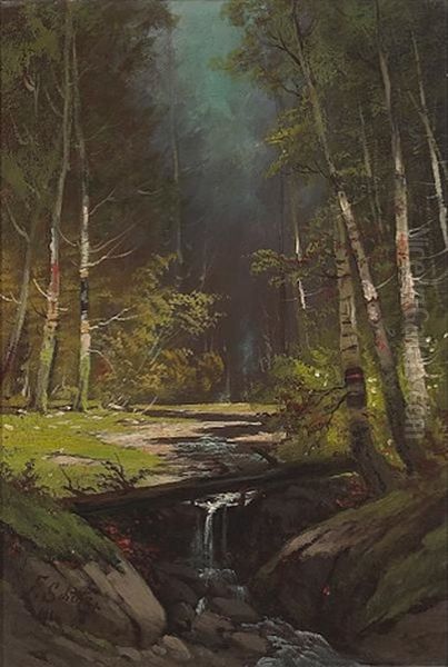 On The Powder Mill Creek Oil Painting by Frederick Ferdinand Schafer