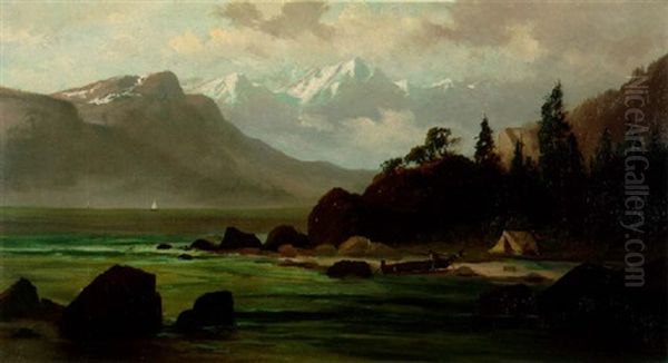 The Straits Of San Juan De Luca And The Olympic Mountains Oil Painting by Frederick Ferdinand Schafer