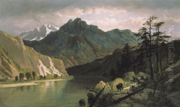 Bear Lake In The Wasatch Mountains Oil Painting by Frederick Ferdinand Schafer