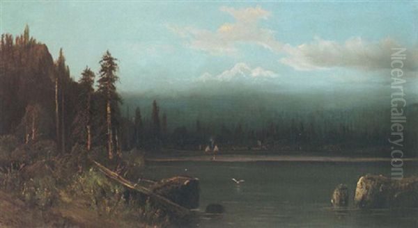 Evening On Donner Lake Oil Painting by Frederick Ferdinand Schafer