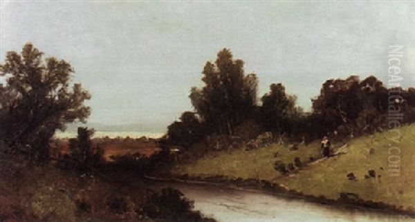 In The Grass Valley Oil Painting by Frederick Ferdinand Schafer