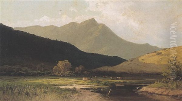 Mount Tamalpais California From Ross Valley Oil Painting by Frederick Ferdinand Schafer