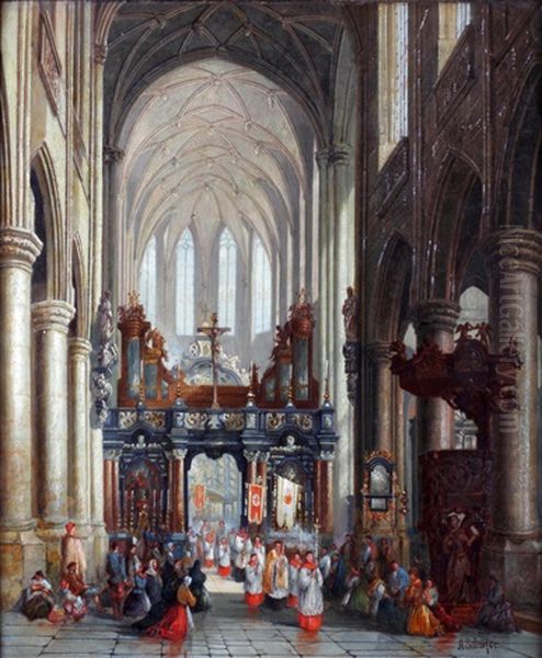 St.jacque, Antwerp, Belgium Oil Painting by Henry Schafer