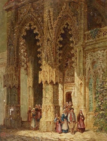 Kathedrale St. Vincent, Rouen Oil Painting by Henry Thomas Schafer