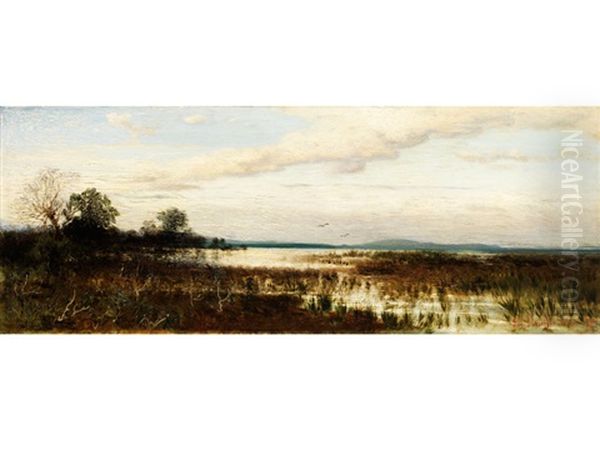 Ansicht Vom Chiemsee Oil Painting by August Schaeffer