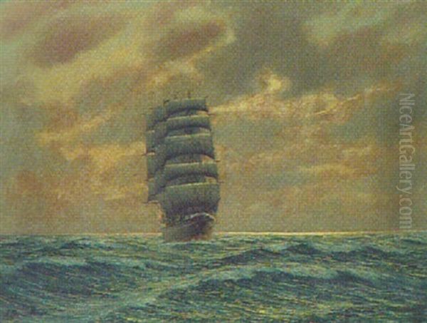 Segelschiff Auf See by Franz Schaffner