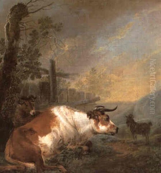 Pastural Scenes Oil Painting by Johann Jakob Schalch