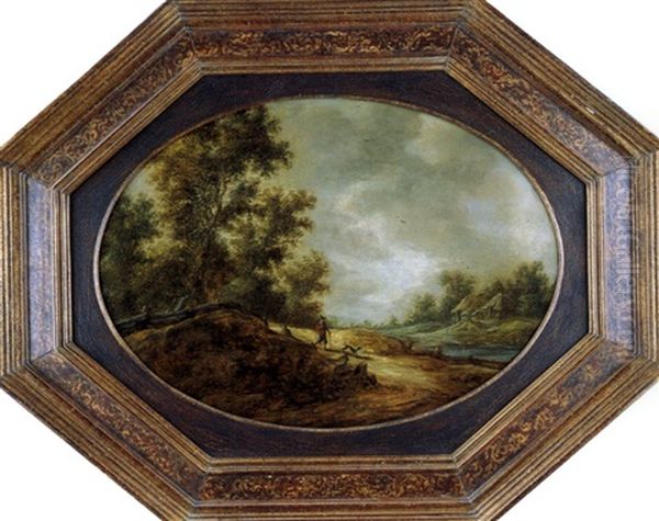 Dunenlandschaft Mit Wanderer Oil Painting by Cornelis Simonsz van der Schalcke