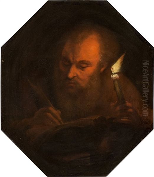 Portrait Of A Man By Candlelight Oil Painting by Godfried Schalcken