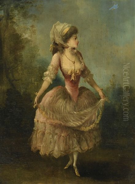 Dancing Girl Oil Painting by Jean-Frederic Schall