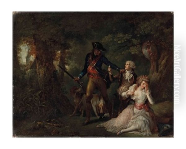 Le Nid Decouvert, Dit Aussi 'le Garde-chasse Scrupuleux Oil Painting by Jean-Frederic Schall