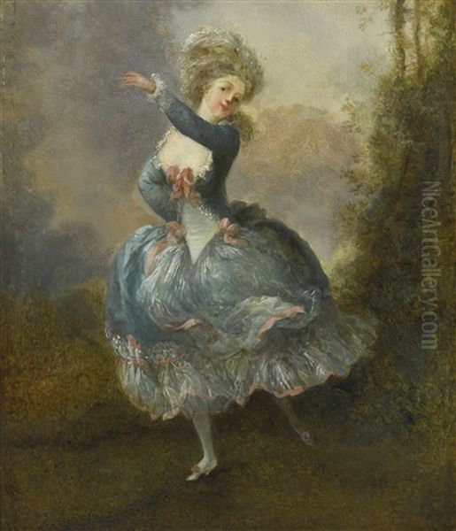 Mademoiselle Duthe Dancing (rosalie Gerard, 1752-1820) Oil Painting by Jean-Frederic Schall