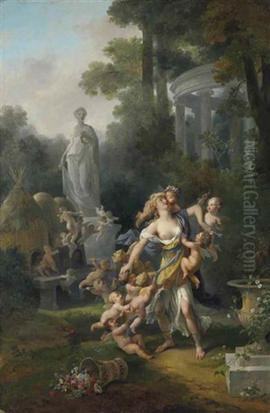 The Hives Of Cupids Oil Painting by Jean-Frederic Schall