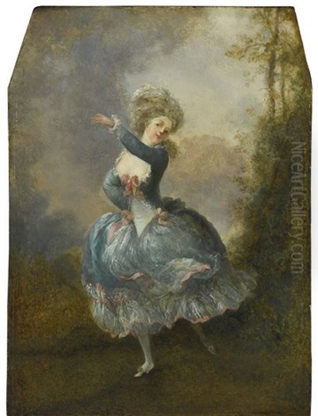 Mademoiselle Duthe (rosalie Gerard, 1752-1820) Dancing Oil Painting by Jean-Frederic Schall