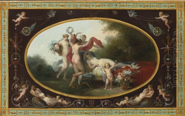 Sleeping Venus Oil Painting by Jean-Frederic Schall