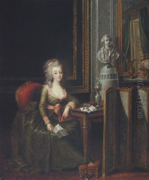 Portrait Of Marie-therese De Savoie, Comtesse D'artois Oil Painting by Jean-Frederic Schall