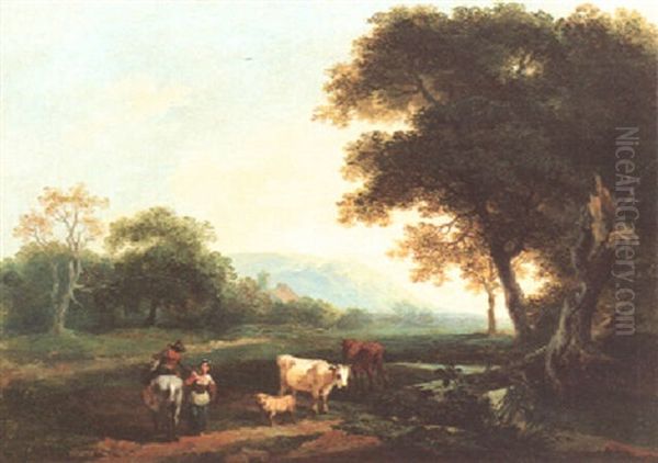 Landschaft Mit Staffage Oil Painting by Carl Philipp Schallhas