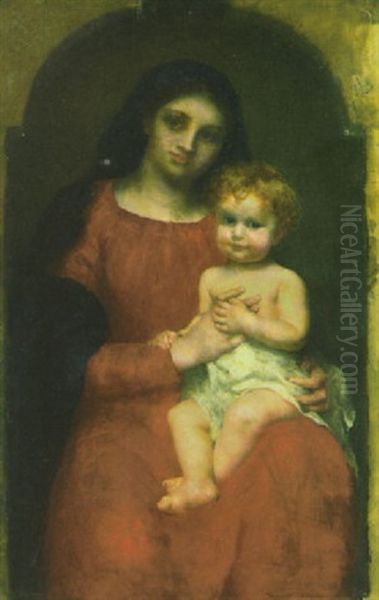 Madonna Mit Kind Oil Painting by Emanuel Schaltegger