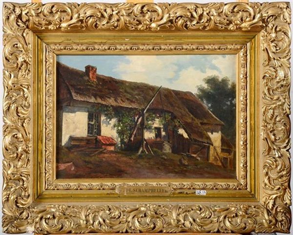 Fermette Oil Painting by Edmond De Schampheleer