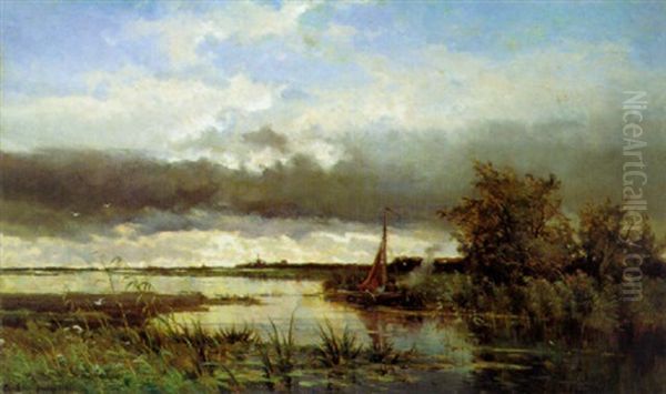 Dans Les Polders Oil Painting by Edmond De Schampheleer