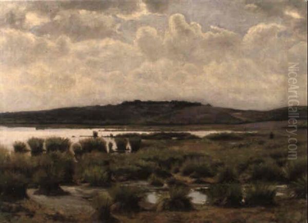 Veenlandschap Oil Painting by Edmond De Schampheleer