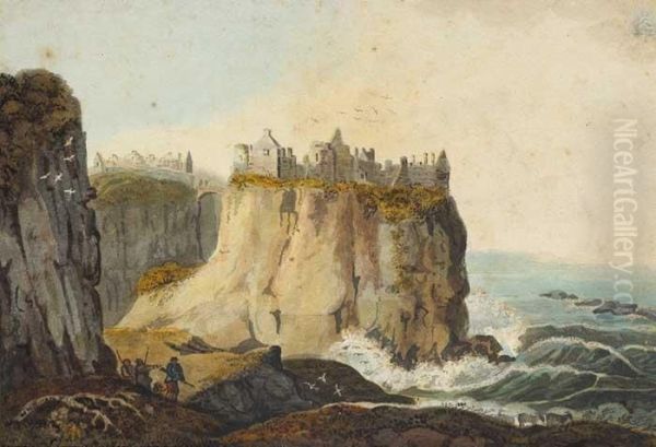 Dunluce Castle, County Antrim Oil Painting by William Bourke Kirwan