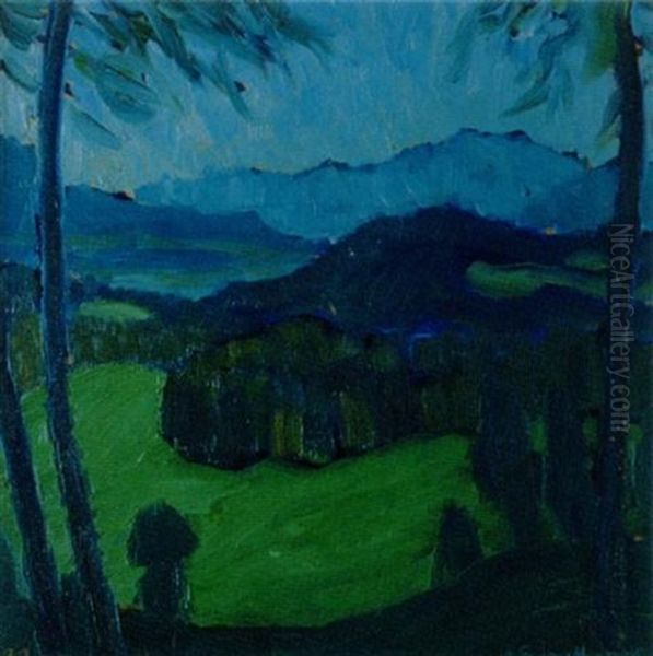 Blick Ins Tiroler Unterland Oil Painting by Karl Schattanek